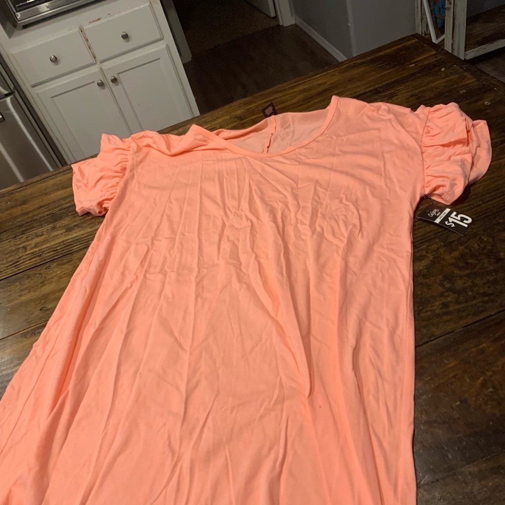 Pink shirt dress